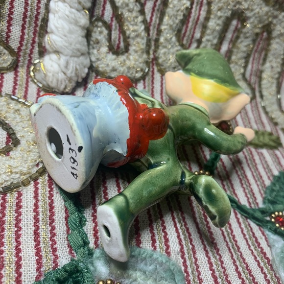 Pristine 50’s Lefton Elves #4193 Trademark Exclusives Japan Green/ mushrooms. - Picture 9 of 11